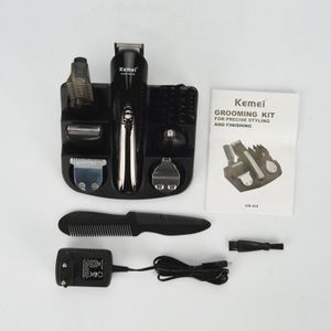 Kemei 6 In 1 Tondeuse Elektrische Titanium Tondeuse Oplaadbare Multifunctionele Mannen Haar Snijmachine 4 Limiet Kammen 40D