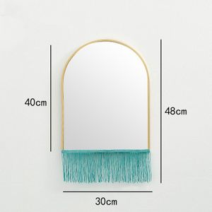 Moderne Kwastje Wanddecoratie Spiegels Nordic Minimalistische Iron Home Decor Spiegel Moderne Ingang Muur Haak Spiegel Metalen Frame