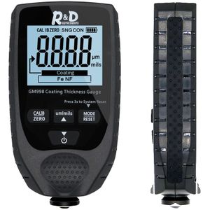 R & D GM998 Grijze Auto Verf Laagdiktemeter Galvaniseren Metalen Coating Dikte Tester Meter 0-1500um Fe & Nfe probe