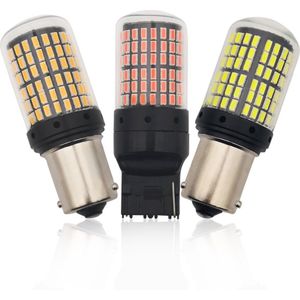 1X3014 144smd Canbus S25 1156 BA15S P21W Led BAY15D BAU15S PY21W Lamp T20 Led 7440 W21W W21/5W Led Lampen Voor Richtingaanwijzer