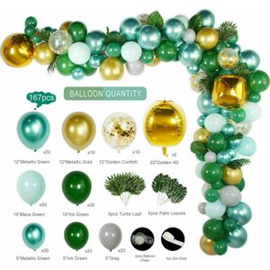 167Pc Jungle Safari Thema Feestartikelen Groene Ballonnen Guirlande Boog Kit Verjaardag Baby Shower Bos Party Christmas Decorations