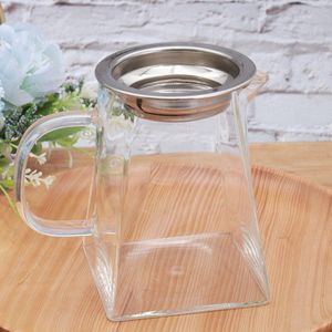 1Pc Vierkante Glas Water Fles Eenvoudige Glas Cup Dubbel Glas Koffie Mok Voor Office Home (500Ml)