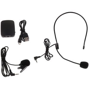 Een Set Draadloze Headset Microfoon Usb Lavalier Microfoon Voor Stage Performance