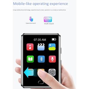 Muziekspeler 2.5 Inch MP4 Full Screen Bluetooth Muziekspeler Zinklegering Externe Lossless Mp4 Met Druk Screen Functie