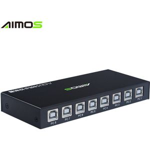 Aimos 8 Poorten Usb Kvm Switch Usb Synchro Kvm Switcher Voor Windows10 Pc Toetsenbord Muis Printer Synchronisatie Controller