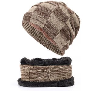 Brand 2-Stukken Mannen Vrouwen Winter Ultra Warm Outdoor Plus Fleece Beanie Hat + Sjaal Warm Knit dikke Fleece Gevoerde Caps
