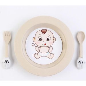 3 Stks/set Baby Servies Set Kinderen Zuigelingenvoeding Kom Plaat Fruit Snack Gerechten Lepel Kinderen Servies Kids Voedsel Container