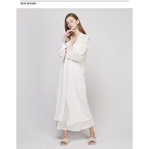 Sexy Vrouwen Rayon Kimono Badjas Witte Bruid Bruidsmeisje Wedding Robe Set Lace Trim Nachtkleding Casual Thuis Kleding Nachtkleding