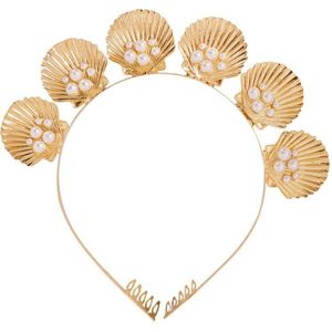 Lalynnly Gesimuleerde Parels Sea Shell Haarbanden Voor Vrouwen Bohemian Zeester Haarspelden Vrouwen Gouden Haar Accessoires F07461