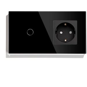 BSEED Touch Switch 1Gang 1 Manier 2 Manier EU Standaard Muur Schakelaar Socket Met 3 Kleuren Crystal Glass Panel touch Schakelaar
