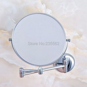 Chrome Folding Dual Arm Extend Bathroom Makeup mirrors 1:1 and 1:3 magnifier Cosmetic Bathroom Wall Mirror Lba633