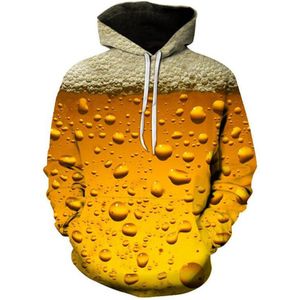 CHAMSGEND mannen Mode Bier 3D Print Lange Mouwen Hoodie Trui Losse Toevallige Sweater Training Warm Sport Jas plus Size