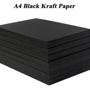 A4 Zwart Kraftpapier Diy Handmake Kaart Maken Craft Papier Dik Karton Karton 180G 230G 300G 400G 20/50Pcs