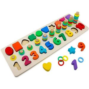 Houten Blokken Puzzels Kinderen Speelgoed Voor Peuters Voorschoolse Onderwijs Vroege Onderwijs Speelgoed Voor Tellen De Nummers