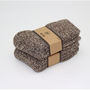 Mannen Winter Warme Wollen Sokken Effen Kleur Harajuku Retro Plus Dikke Badstof Casual Kasjmier Sokken 2 Paar