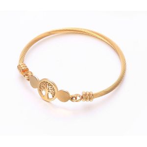 Rvs Boom Van Het Leven Armband Rose Goud Kleur Armband Voor Vrouwen Kerstboom sieraden
