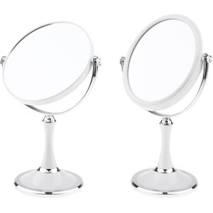 Badkamer Vanity Dubbelzijdig Vrijstaande Voetstuk Make-Up Scheren Spiegel Met Regelmatige View En 3X Vergroting