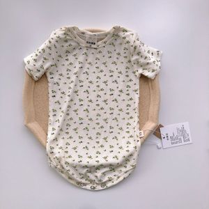 0-24M Pasgeboren Baby Kids Baby Meisjes Jongens Geribbelde Bodysuits Korte Mouwen Gebreide Jumpsuit Zomer Kleding