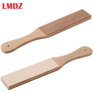 Lmdz 1Pc Slijpen Board Leather Craft Puntenslijper Houten Handvat Dubbelzijdige Diy Lederen Polijsten Board Tool Geen Polijstpasta