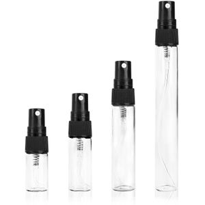 5Pcs 2Ml 3Ml 5Ml 10Ml Clear Zwart Glas Spray Fles Zwarte Parfum Verstuiver Cosmetica Monster test Tube Fles Dunne Glazen Flesjes