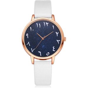 Top Stijl Mode Vrouwen Luxe Starry Lederen Band Analoge Quartz Horloge Dames Horloge Vrouwen Jurk Reloj Mujer Zwarte Klok