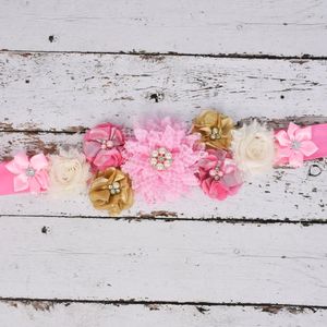 Mode Moederschap Sash Fancy Bloem Sash Zwangerschap Buik Riem Foto Props Baby Shower Party Sash Bloem Meisje Riem