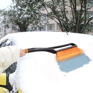 2 in 1 Auto Telescopische Sneeuwschuiver Winter Auto Voorruit Sneeuw Ijskrabber Snowbrush Cleaning Tools N14