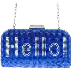 High-End Witte Diamant Zwarte Hello Crystal Purse Vrouwen Handtas Avond Koppelingen Vrouwelijke Telefoon Tassen Diner Zak