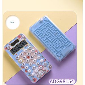 8-Digit Pocket Solarcalculator Standaard Functie Student Rekenmachine Groot Lcd Display Calculator Met Labyrint Kaart Game