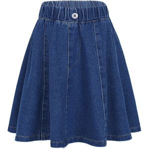Kinderen Meisjes Jean Rok Zomer Mode Elastische Tailleband Effen Kleur A-lijn Korte Rok Kinderen Denim Rok Meisjes Kleding 3-14Y