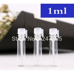 1 ML Lege Glass Cosmetische Parfum Navulbare Fles, kleine Glas Vloeistof Geur Reageerbuis, Sample Parfum Flesjes