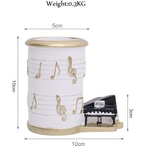 Nordic Light Luxe Hars Ambachten Muzieknoot Lijn Piano Pennenhouder Make Borstel Creatieve Student Decoratie