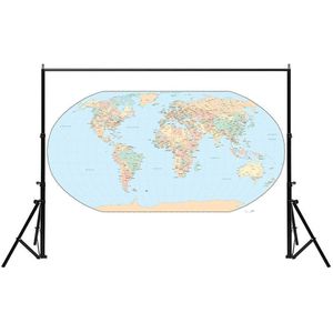 De Wereldkaart Mercator Projectie 150X225 Cm Non-woven Waterdichte Kaart Zonder Nationale Vlag Voor Reizen En tour