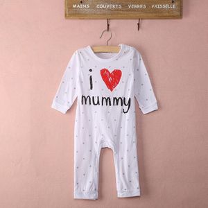 Pasgeboren Baby Baby Jongens Meisje Romper Casual Mooie Lange Mouw O-hals Bedekt Knop Dot Gestreepte Brief Romper 2 Stijl 0-24M