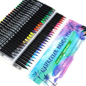 72 Kleuren Aquarel Markers Pen Premium Zachte Borstel Pen Set Kleurboeken Manga Comic Kalligrafie Art Marker Kids