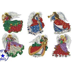 Topkwaliteit Mooie Verkoop Telpatroon Kerstboom Ornament Angels Angel 6 stuks Ornamenten Dim 6253