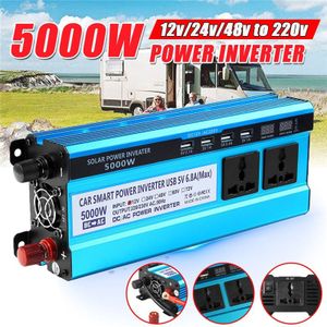 Auto Solar Omvormers 12/24/48V 220V 5000W Inverter Voltage Converter Transformator 4 Usb Solar omvormer Lader Voor Auto Thuis