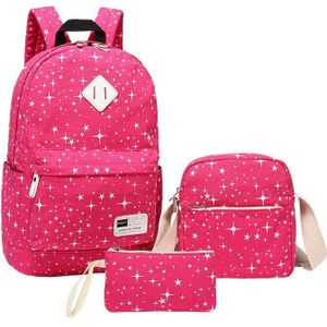 3 stks vintage schooltassen voor meisjes kids bag canvas rugzak vrouwen rugzak kinderen rugzakken dot schoudertassen etui