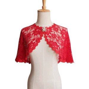 Elegante Lente Avond Wrap Kant Wedding Bolero Capes Vrouwen Jas Met Broche