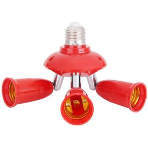 3 In 1 E27 Om E27 Lampvoet Socket Splitter Led Lamp Adapter Lamphouder Ac 85-285V Plastic Draaibare Lamp Bases