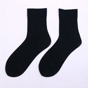 5 Pairs Business Heren Zomer Sokken Dunne Zijden Hoge Elastische Nylon Ademend Casual Korte Crew Sokken Mannelijke Koele Zwart Wit sokken