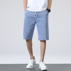 Grote Mannen Blue Jeans Elastische Taille Shorts Mannen Casual Stretch Straight Plus Size Losse Baggy Mannelijke Jeans Denim Broek shorts 7XL