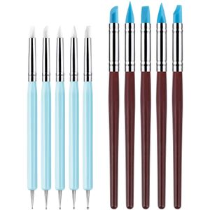 10Pcs Clay Sculpting Tool, Modellering Puntjes Tool Aardewerk Craft Masking Vloeistof Rubber Pen Diy Handwerk Klei Gereedschap