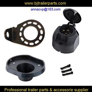 7 Pin Trailer Connector Plastic Ronde Socket Set Met Outlet En Beugel/Boot/Caravan/Camper/Auto/Auto/Tru Trailer Onderdelen