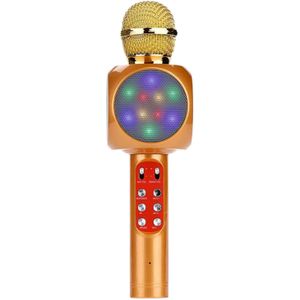 Karaoke Microfoon Draagbare Draadloze Bluetooth Speaker Ingebouwde Led-verlichting Fm Radio Handheld Gloeiende Karaoke Mic Kinderen Muziek Speelgoed