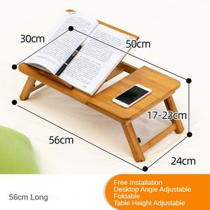 Opvouwbare Laptop Stand/Bureau Bamboe Computer Tafel Verstelbare Mini Bureau Met Opvouwbare Benen Voor Dorm Bed Sofa Thuis Werken