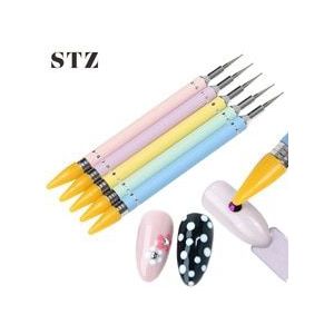 1pcs Wax Puntjes Pen Nagels Potlood Voor Strass Dual-ended Puntjes Gereedschap Schilderen Stippen Borstel Picker manicure #046