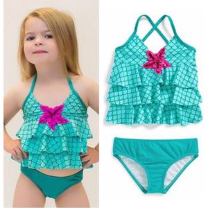 Zomer Baby Meisjes Merimaid Badmode Groene Kleur Bikini Set Zwemmen Badpak Badpak Zwemmen Pak Voor Vrouwen
