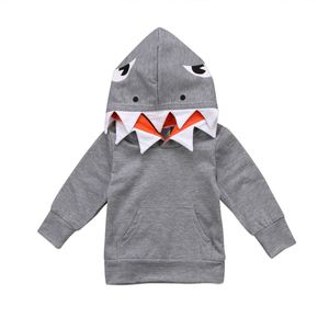 Leuke Pasgeboren Peuter Kids Jongen Meisje Shark Hooded Kleding Herfst Kinderen Lange Mouwen Katoenen Uitloper Hoodies Sweateshirt voor 1-6Y