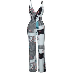 Womens Strappy Bloemen Pocket Mouwloze V-hals Print Bohemian Shorts Zomer Strand Jumpsuit Elegante Partij Kleding S-2XL